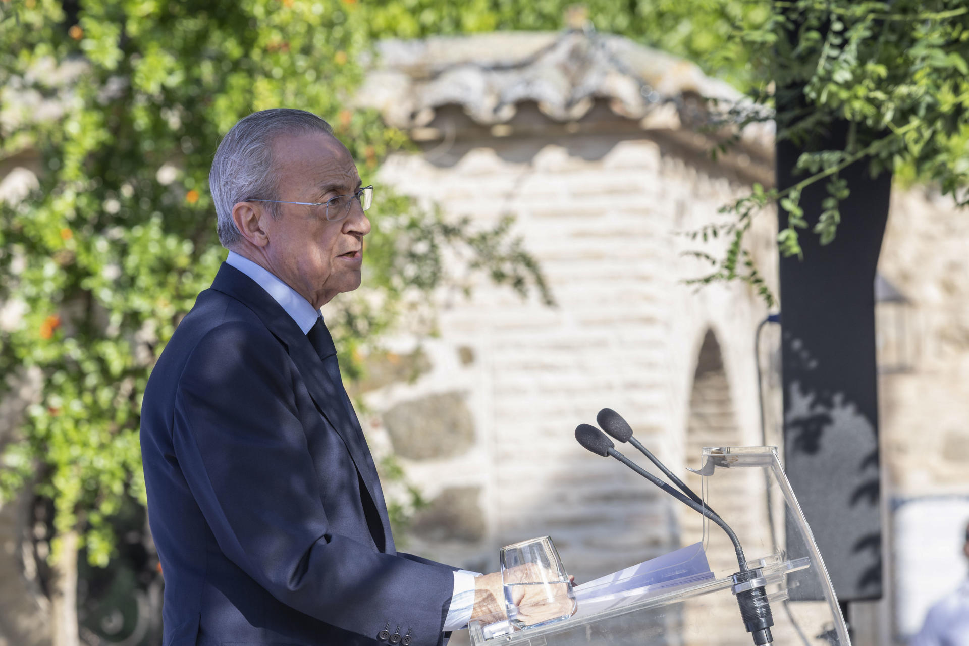 Florentino Pérez, candidato a la presidencia del Real Madrid, durante un acto con socios en Toledo el pasado 1 de junio. EFE/Ángeles Visdómine