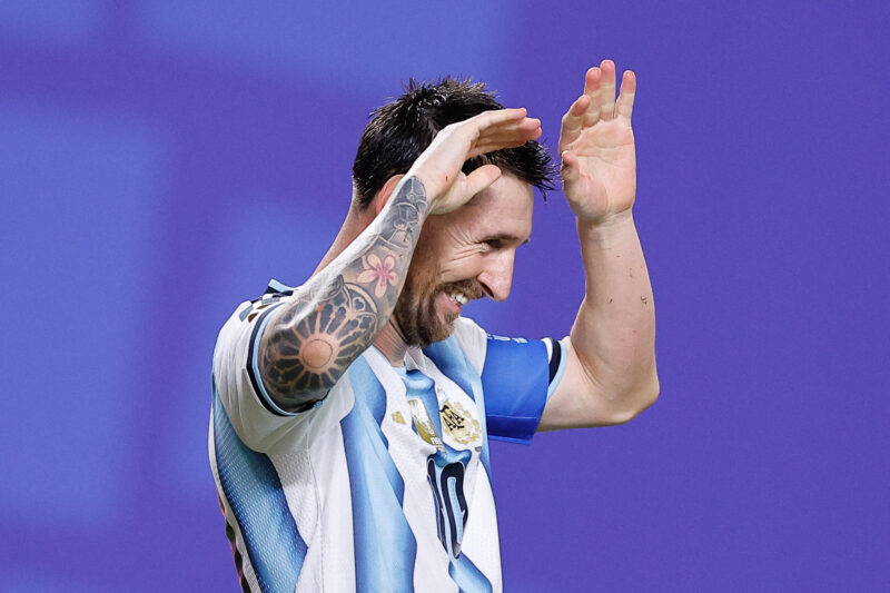 El argentino Lionel Messi lidera con tres tantos a los goleadores en el Mundial 2026. EFE/Juan Ignacio Roncoroni
