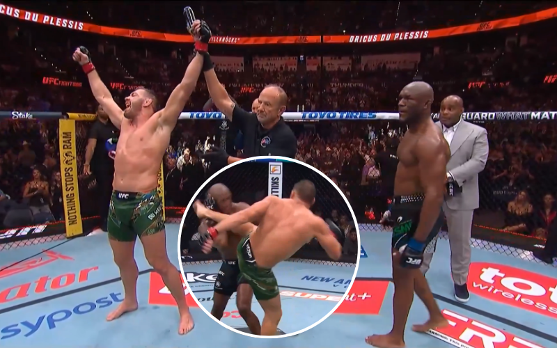 Dricus Du Plessis derrota a Kamaru Usman por decisión unánime. Captura de pantalla.
