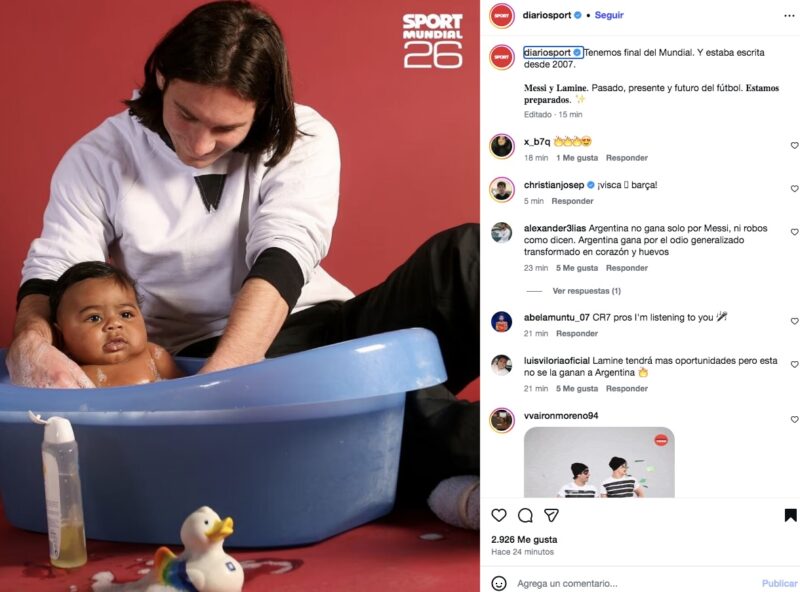 La foto: La historia detrás de Messi bañando a Lamine Yamal