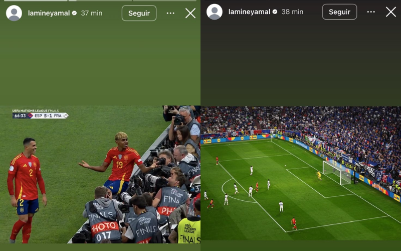 Fotos subidas por Lamine Yamal a Instagram. Captura de pantalla.