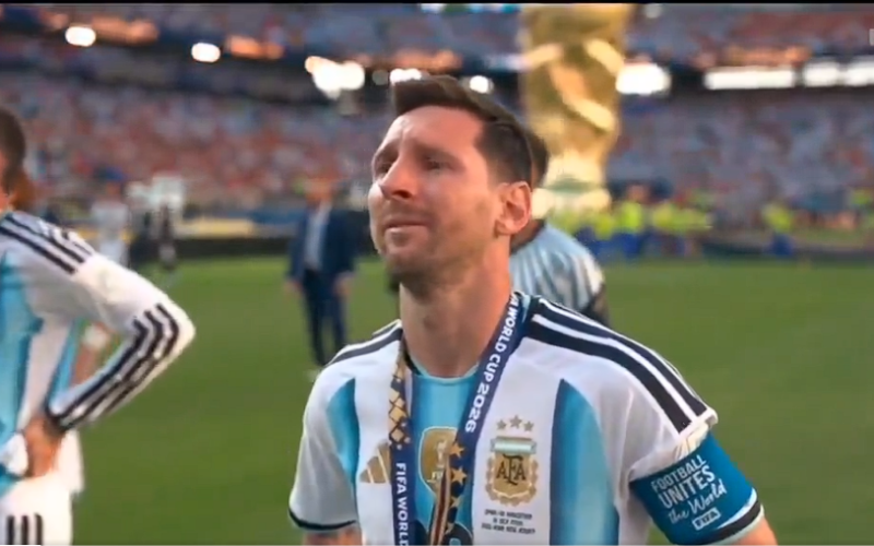 Lionel Messi llorando. Captura de pantalla.