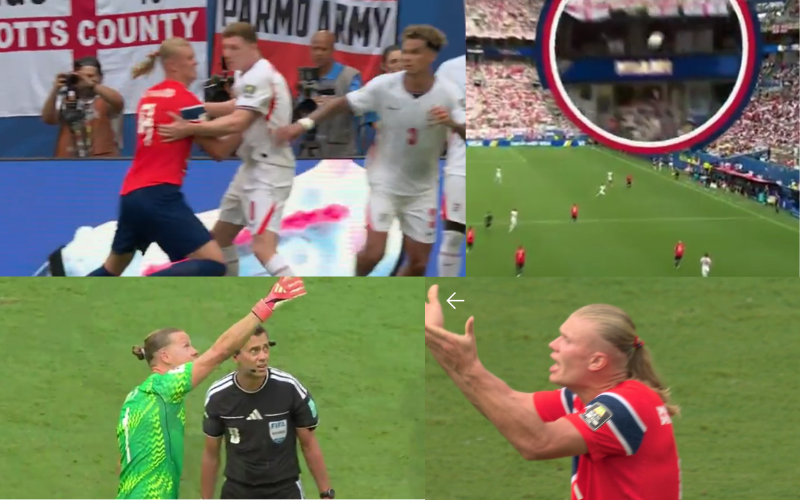 Polémicas en el partido entre Inglaterra y Noruega. Captura de pantalla.