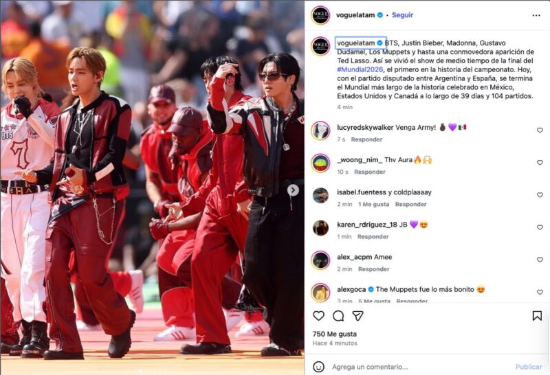 Medio tiempo del mundial se americanizó en el mundial 2026