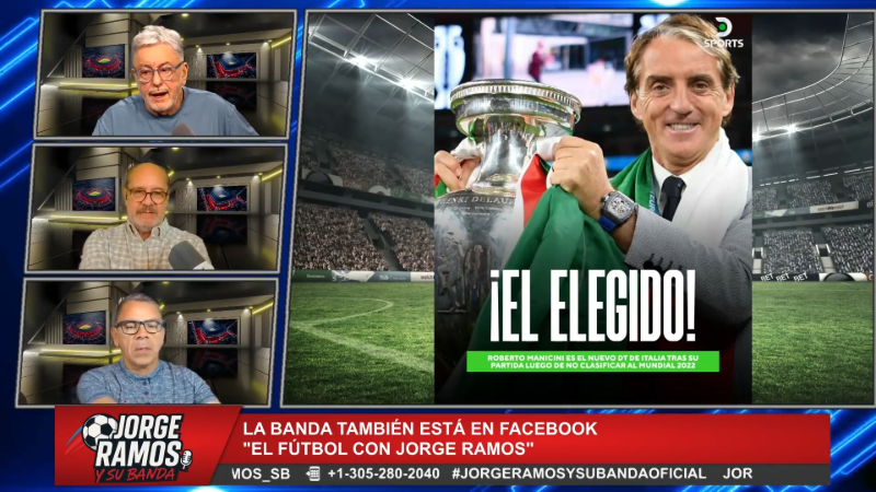 Jorge Ramos y su Banda analizan la llegada de Roberto Mancini a la Selección de Italia. Captura de pantalla.