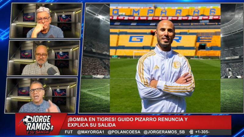 Jorge Ramos y su Banda analizan la sorpresiva salida de Guido Pizarro de Tigres. Captura de pantalla.