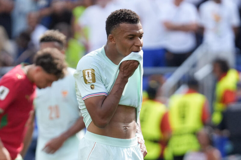 Kylian Mbappe en el partido de cuartos de final del Mundial de la FIFA 2026 entre Francia y Marruecos en el estadio Gillette en Foxborough (Estados Unidos). EFE/ Ángel Colmenares