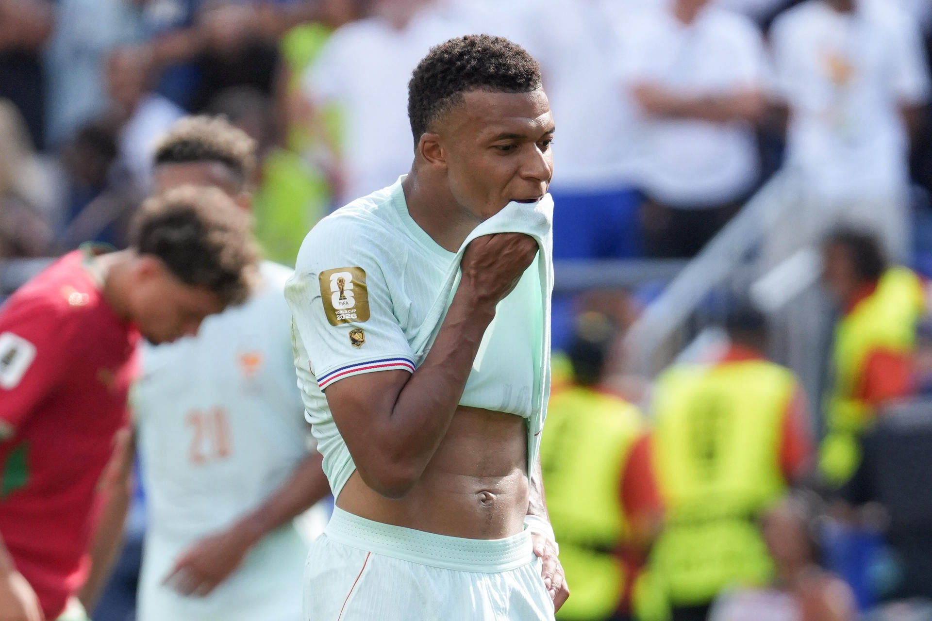 Kylian Mbappe en el partido de cuartos de final del Mundial de la FIFA 2026 entre Francia y Marruecos en el estadio Gillette en Foxborough (Estados Unidos). EFE/ Ángel Colmenares