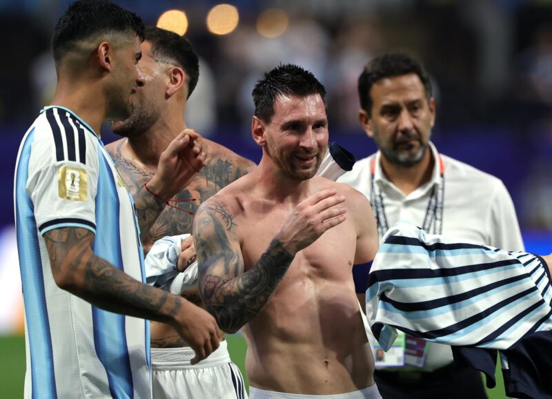 Lionel Messi y su llanto de felicidad tras la clasificación de Argentina ante Egipto en los octavos de final del Mundial 2026. EFE/EPA/CRISTOBAL HERRERA-ULASHKEVICH