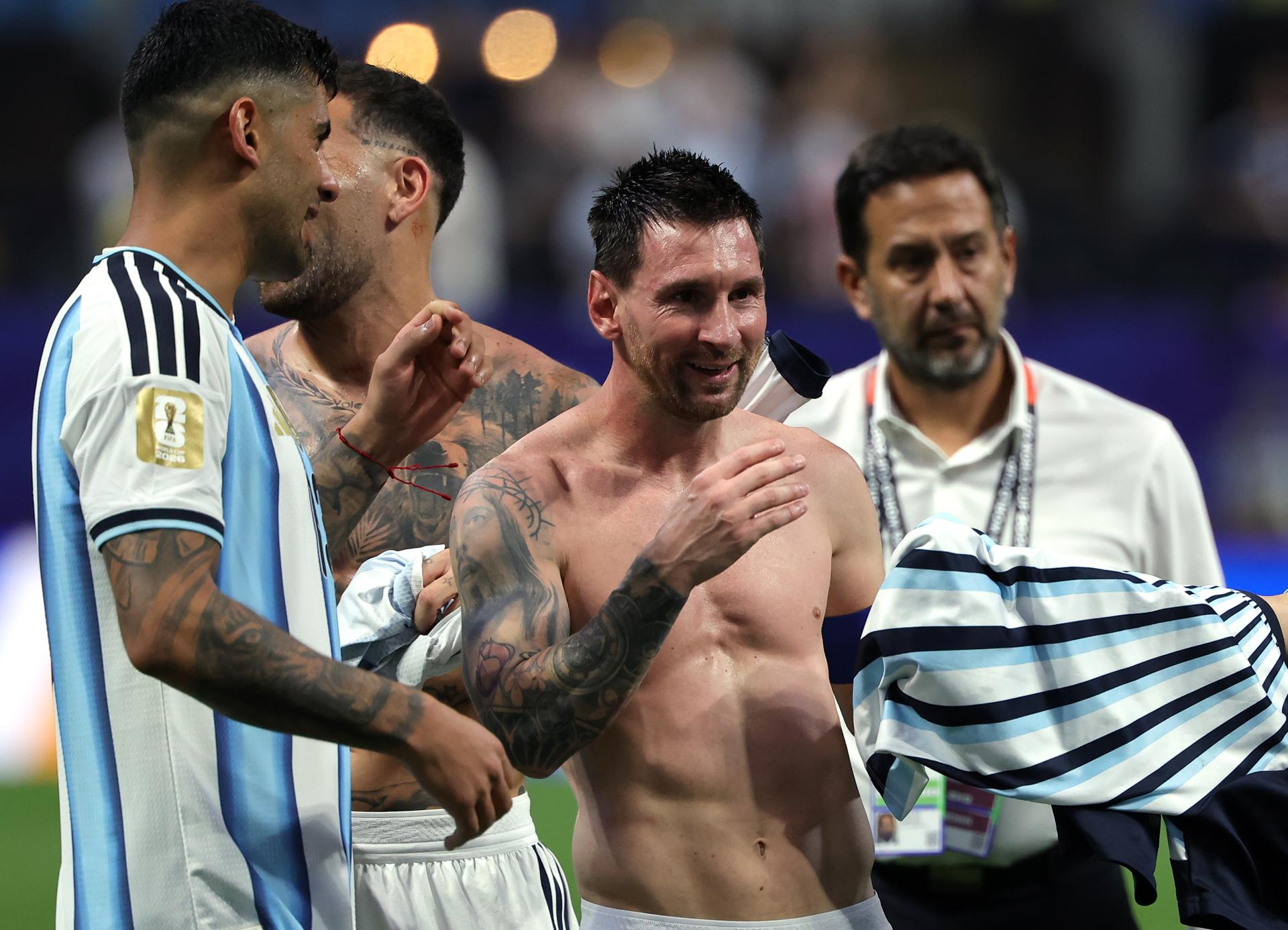Lionel Messi y su llanto de felicidad tras la clasificación de Argentina ante Egipto en los octavos de final del Mundial 2026. EFE/EPA/CRISTOBAL HERRERA-ULASHKEVICH