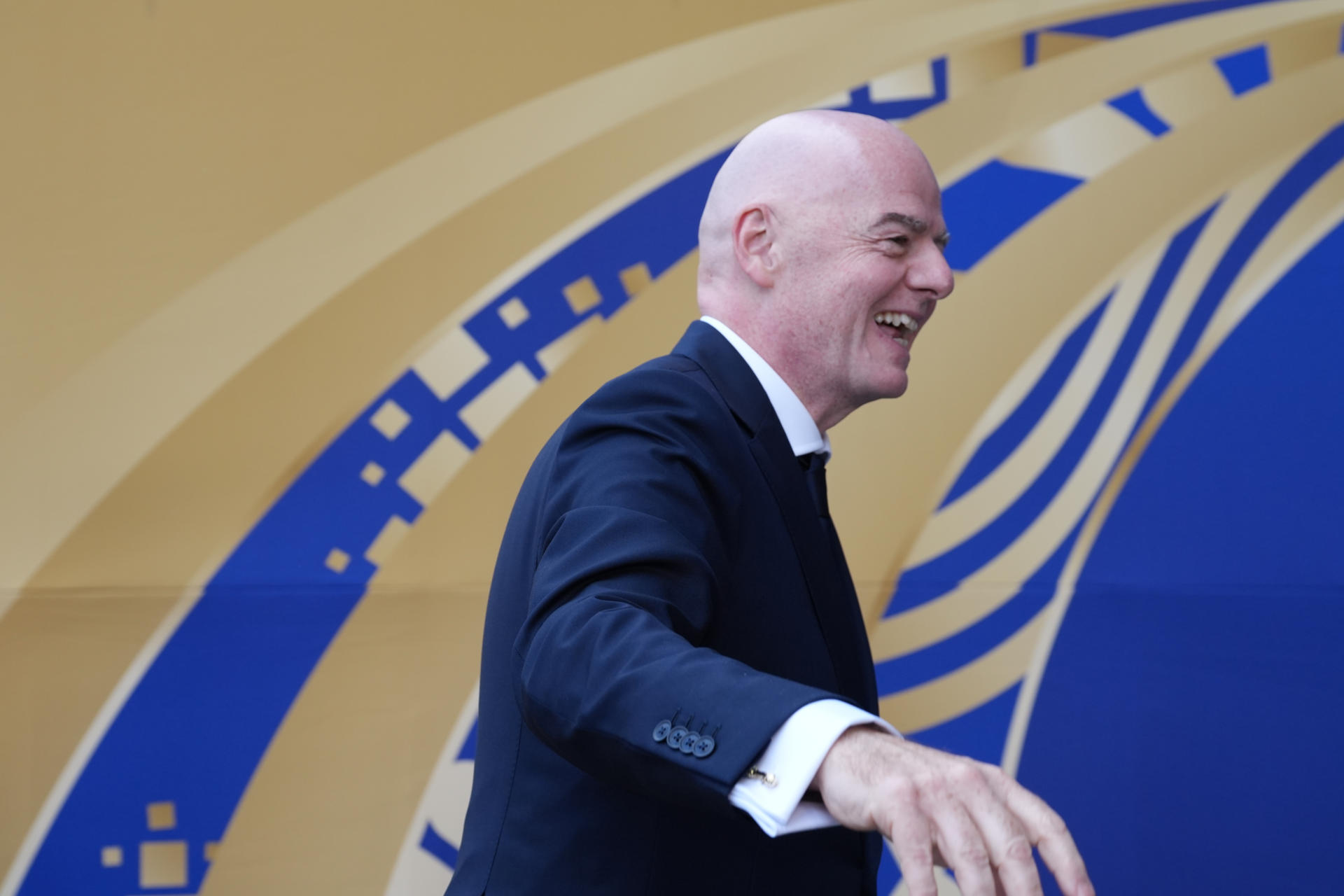 Fotografía del pasado 19 de julio, en la que puede verse al presidente de la FIFA, Gianni Infantino, a su llegada a la final del Mundial 2026. EFE/ Omar Alonso.