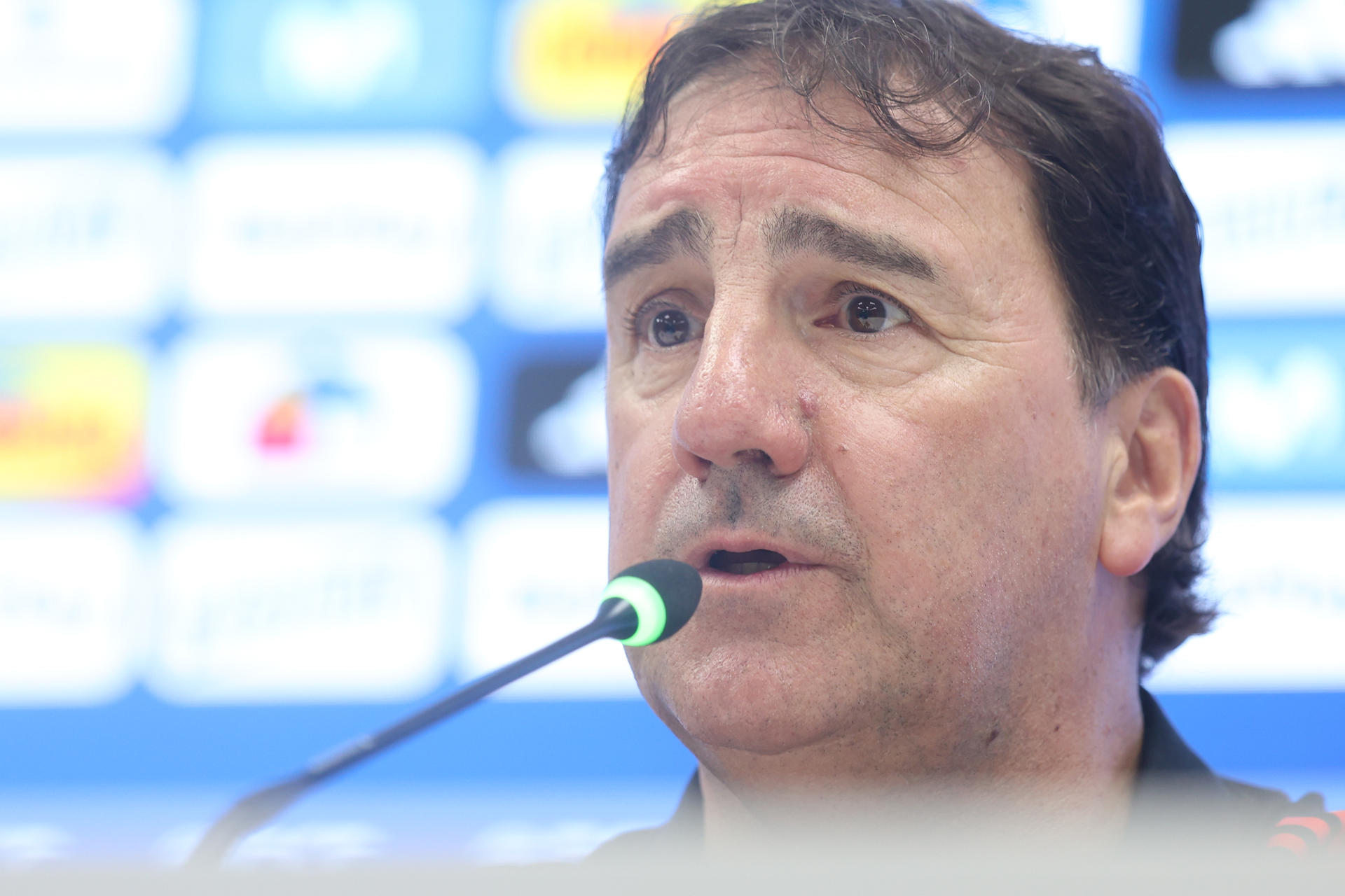 El entrenador argentino Néstor Lorenzo continuará al frente de la selección de Colombia, informó este jueves la Federación de Fútbol del país andino. Archivo: EFE/Juan Ignacio Roncoroni
