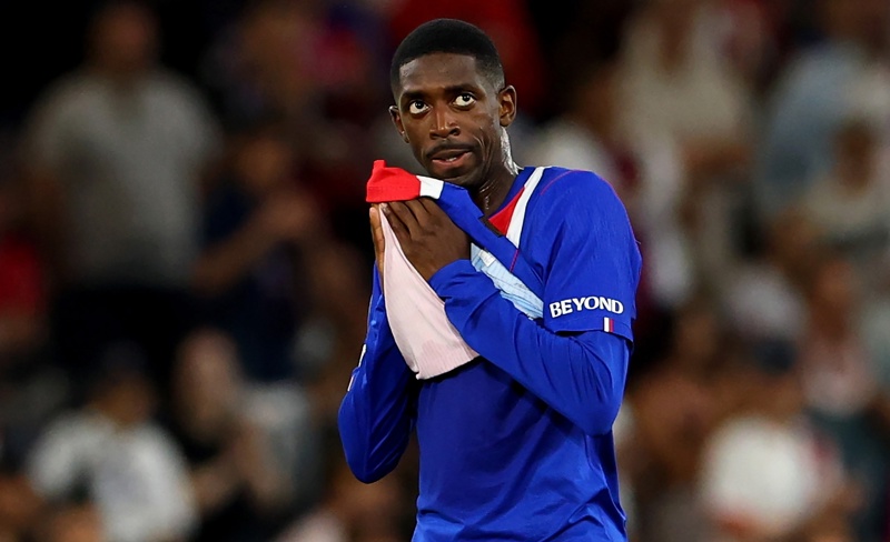 SALZBURG (Austria), 12/08/2026.- Ousmane Dembele of Paris Saint Germain reacts during the UEFA Super Cup match Paris Saint-Germain against Aston Villa, in Salzburg, Austria, 12 August 2026. (Salzburgo) EFE/EPA/ANNA SZILAGYI