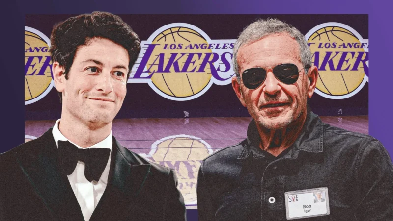 Locura en la NBA: los Lakers se venden por más de 12 mil millones Josh Kushner (i) y Bob Iger (d). Captura de pantalla.