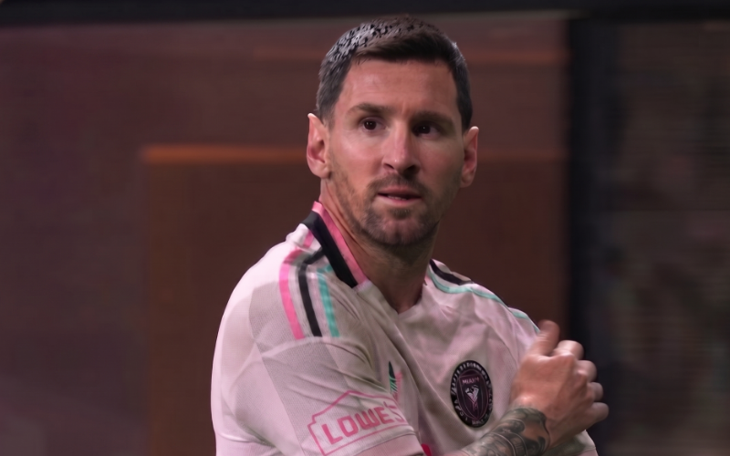 Lionel Messi en el partido entre Inter Miami y Columbus Crew. Captura de pantalla.