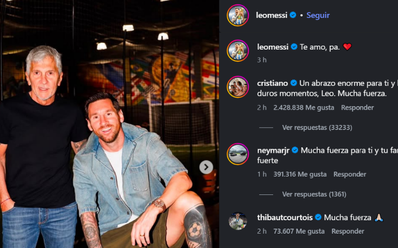 Lionel Messi despedide a su padre en redes sociales. Captura de pantalla.