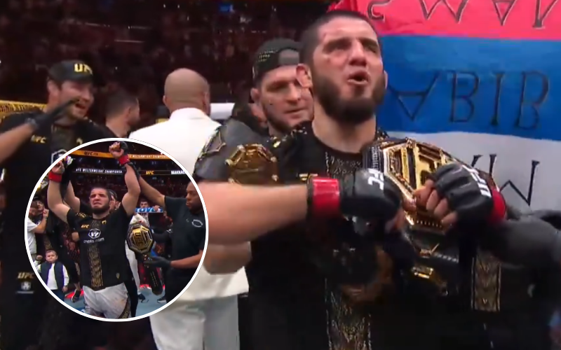 Islam Makhachev retiene su cinturón de la UFC. Captura de pantalla.
