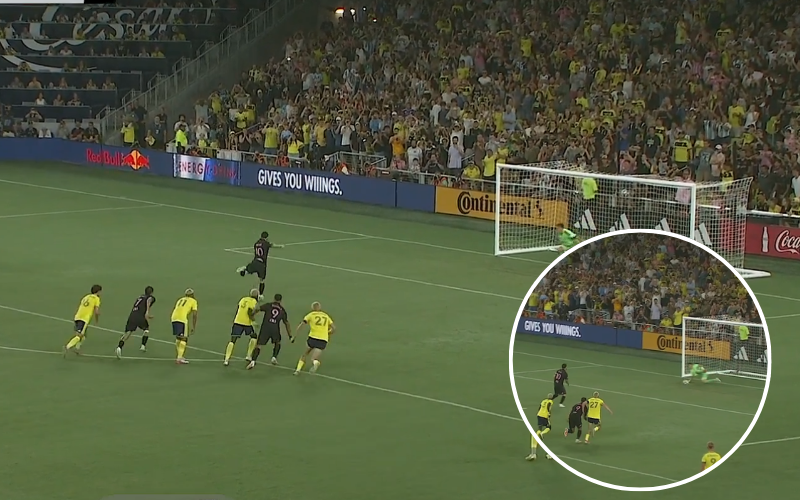 Lionel Messi falló su penal ante Nashville. Captura de pantalla.