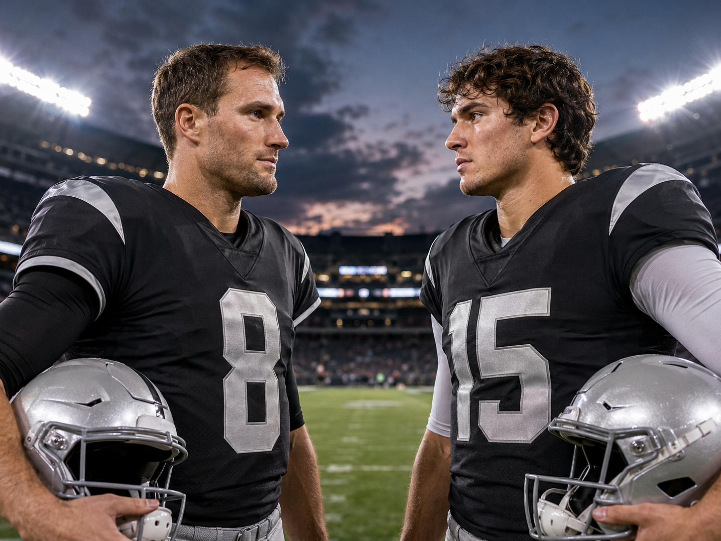 Kirk Cousins vs. Fernando Mendoza es una de las batallas más intensas que tendrá la Pretemporada de la NFL. Imagen generada por Chatgpt.