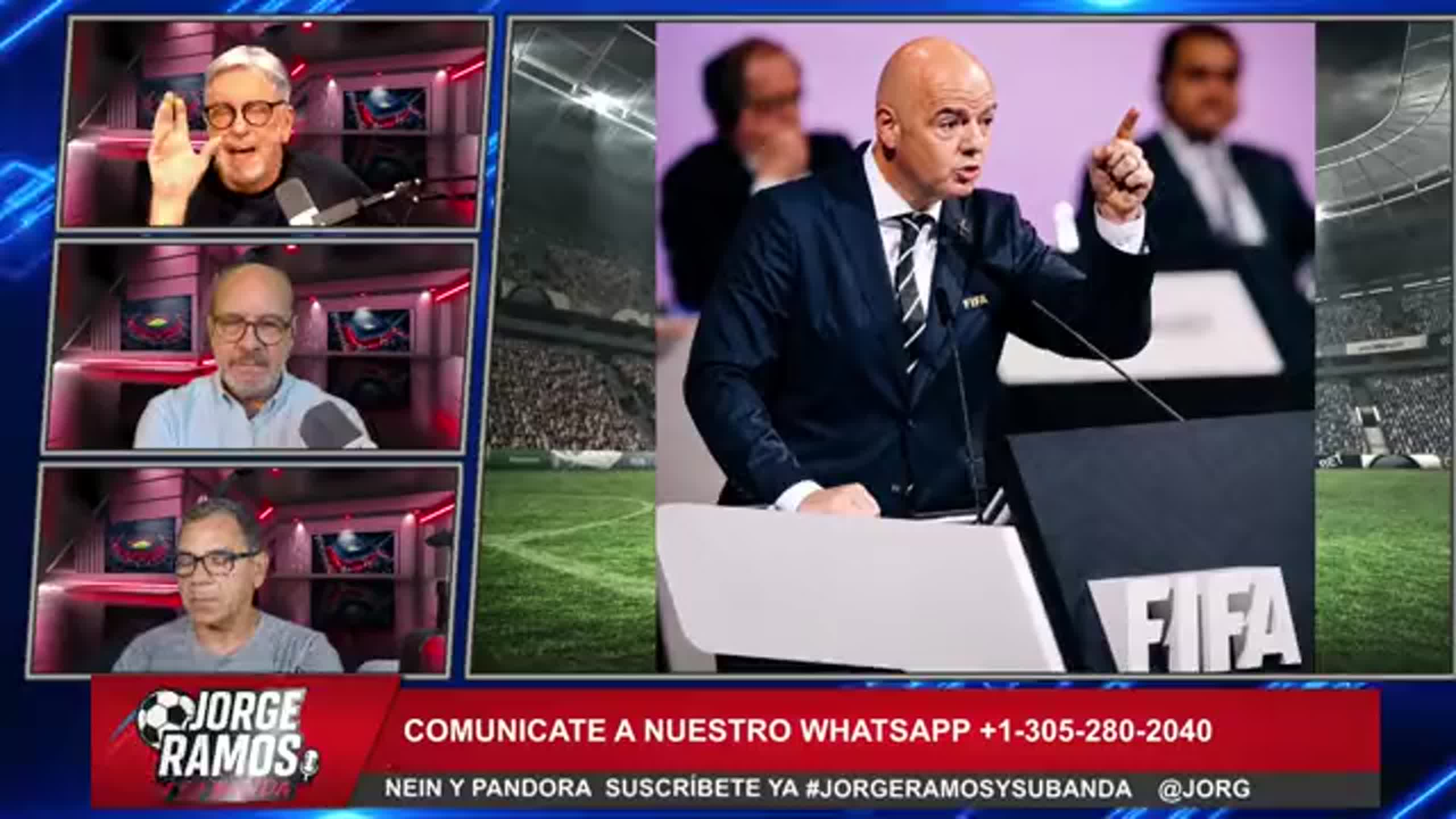 Jorge Ramos y su banda analizan las candidaturas a la presidencia de la FIFA, para reemplazar a Gianni Infantino. Unanimo Deportes.
