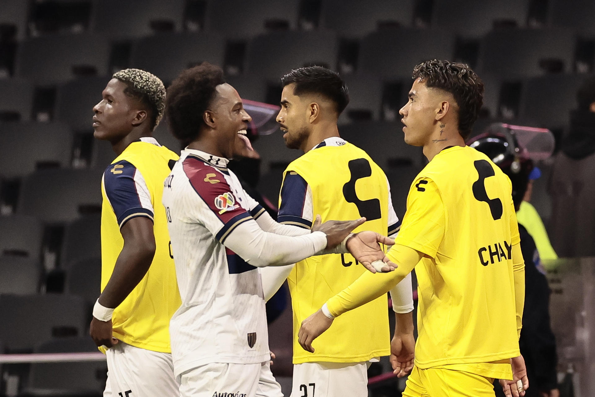 Jhojan Julio, de Atlante, celebra un gol este sábado, en un partido de la jornada 3 del torneo apertura 2026 de la Liga MX entre Cruz Azul y Atlante, en el Estadio Banorte en Ciudad de México (México). EFE/ José Méndez