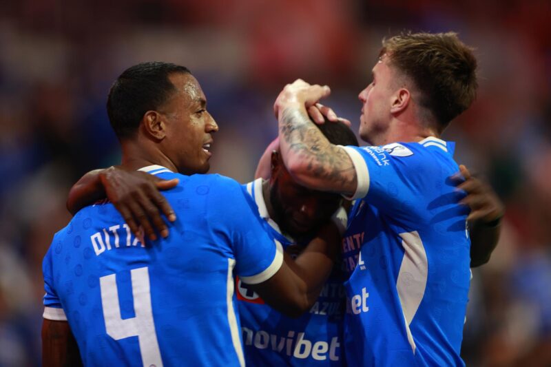 ugadores de Cruz Azul celebran un gol. Imagen de archivo. EFE/ Mario Guzmán
