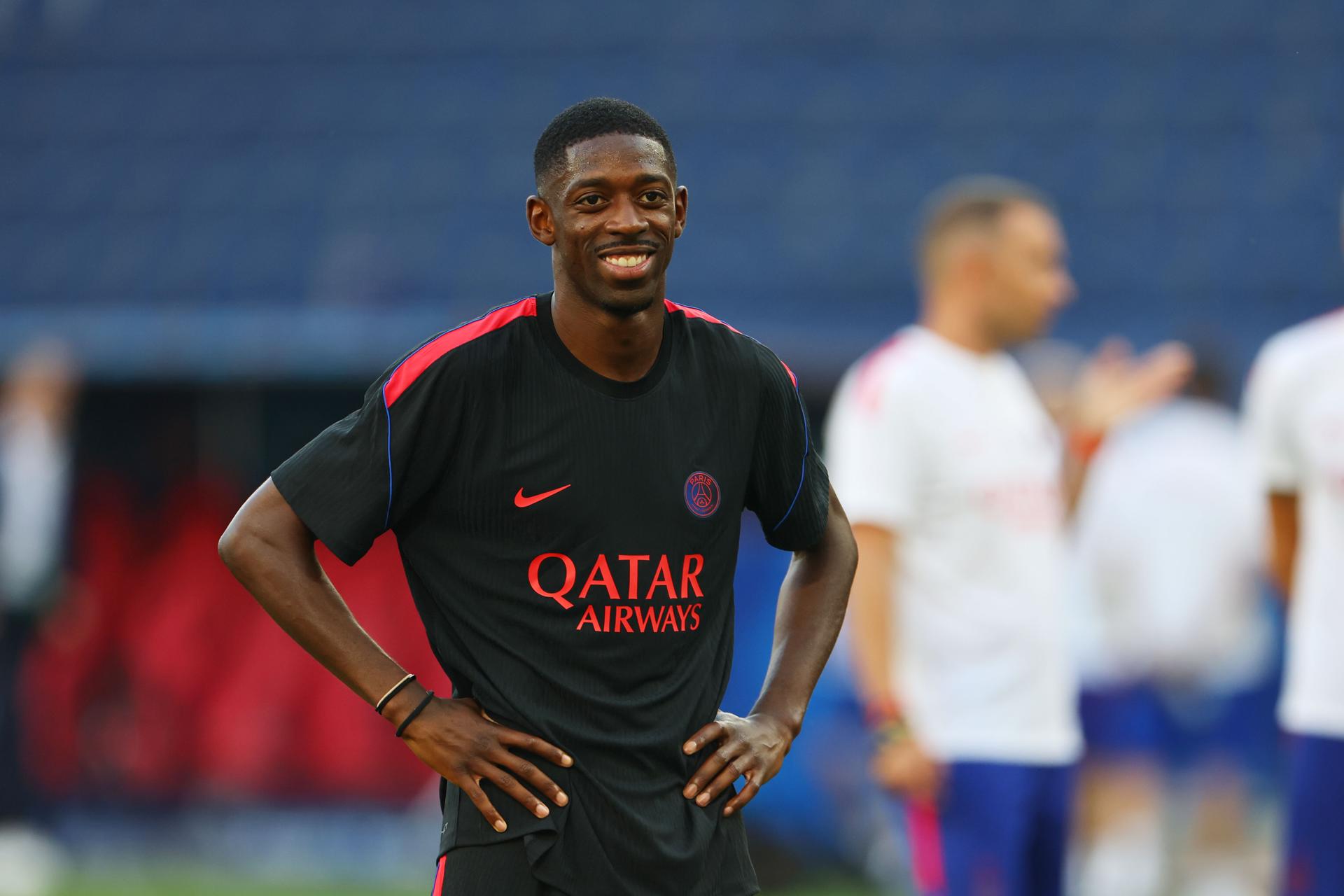 Fotografía del pasado 11 de agosto, en la que puede verse al futbolista del PSG Ousmane Dembele, durante un entrenamiento. EFE/ANNA SZILAGYI
