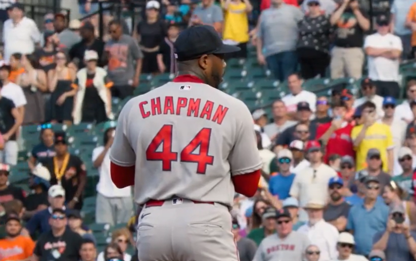 Historia pura: el hito que logró Aroldis Chapman con Red Sox