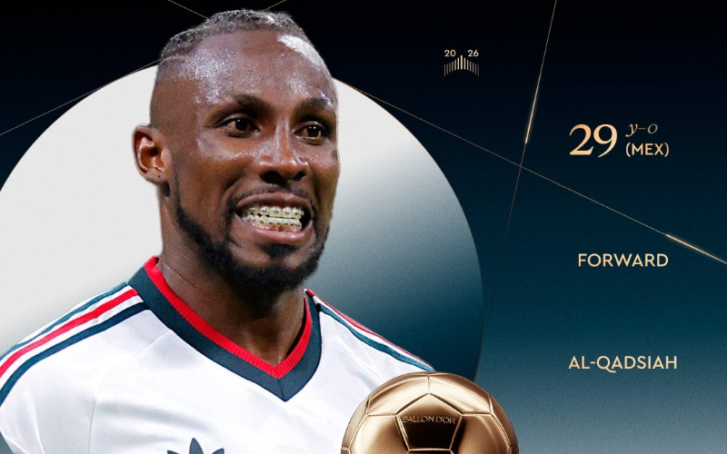 Julián Quiñones nominado al Balón de Oro 2026. Captura de pantalla.