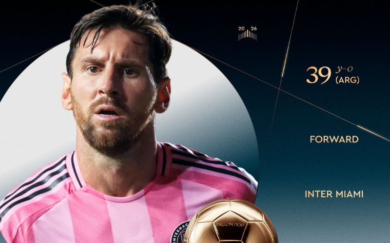 Lionel Messi nominado al Balón de Oro. Captura de pantalla.