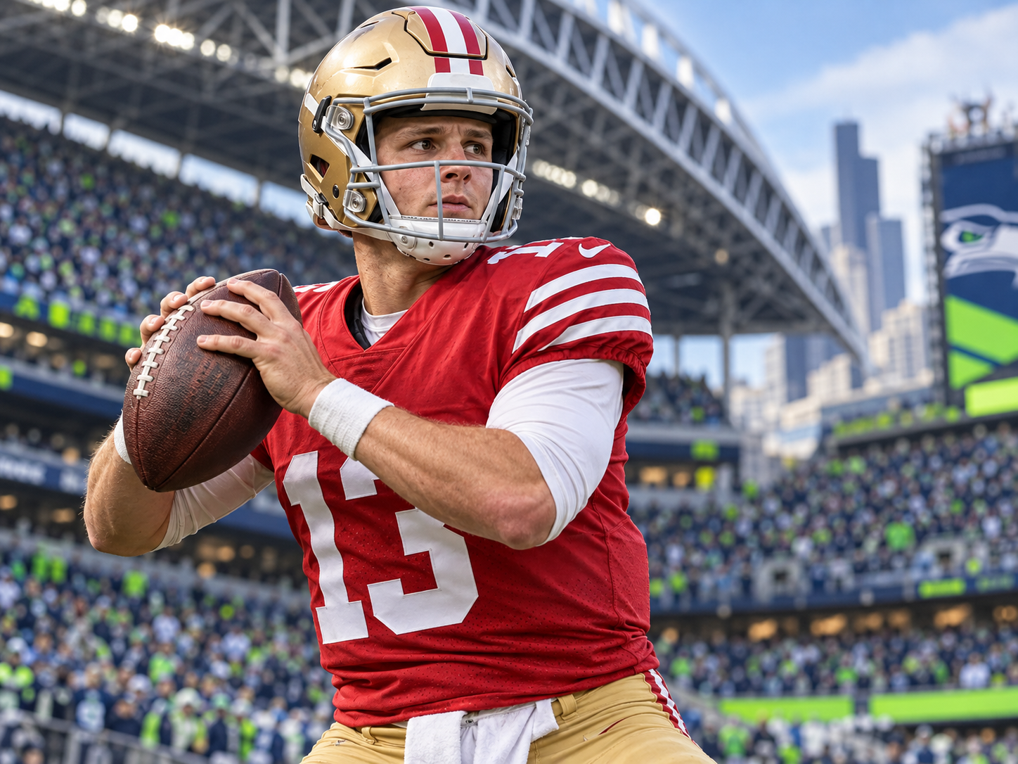 49ers visit Seahawks as forecasts point toward narrow Seattle victory